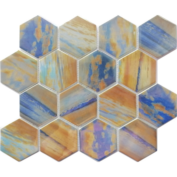 This recycled glass tile combines the natural beauty of cloud look and the durability of glass. The surface is glossy and irridescent. These tiles are made of recycled glass, offering a durable and sustainable option for your home. They bring a pure, spacious feeling to any room. You could use glass mosaics anywhere since they are water-resistant and easy to clean! These tiles are a perfect choice for areas with high moisture. Recycled glass mosaic will greatly improve your shower walls, floors, backsplashes, accent walls or a steam room. Our recycled glass tiles include hundreds of different high temperature inkjet printings, glossy / glazed / frosted / antislip (grained) surfaces, sizes and patterens. Please contact us to find out more. This series of mosaic tiles are made by Xmosaics Foshan factory, your reliable supplier of mosaic tiles.