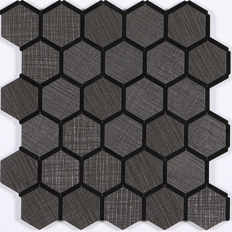 peel and stick aluminum composite tile, film covered aluminum tile + elongated hexagon aluminum tile. peel and stick mosaic tile is a simple, easy-to-install solution to update surface decors. these quality self-adhesive tiles are easy to handle, cut and maintain. do your project without glue and grout, and save your time, at a lower cost!