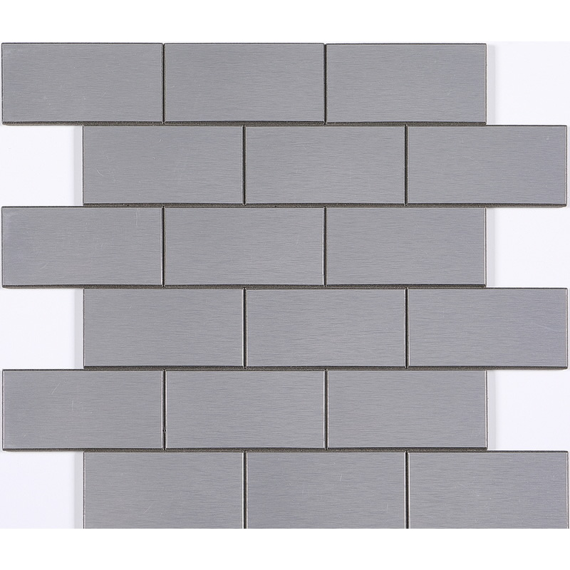 peel and stick aluminum composite tile, 2x4 inch subway tile, aluminum brushed, bevel tile, silver. peel and stick mosaic tile is a simple, easy-to-install solution to update surface decors. these quality self-adhesive tiles are easy to handle, cut and maintain. do your project without glue and grout, and save your time, at a lower cost!