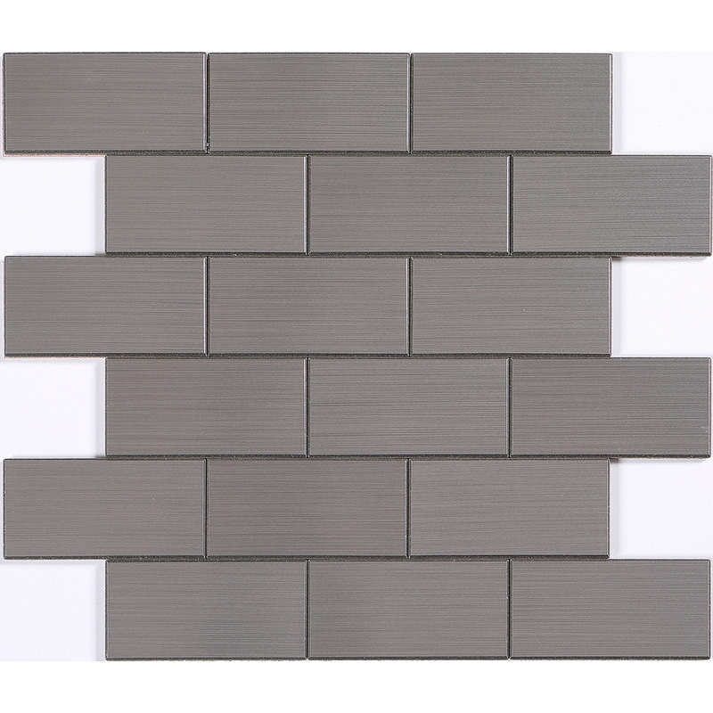 peel and stick aluminum composite tile, 2x4 inch subway tile, aluminum brushed, bevel tile, stainless steel. peel and stick mosaic tile is a simple, easy-to-install solution to update surface decors. these quality self-adhesive tiles are easy to handle, cut and maintain. do your project without glue and grout, and save your time, at a lower cost!