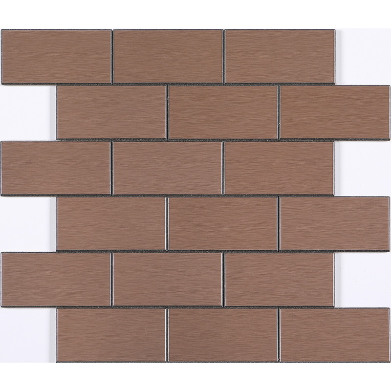 peel and stick aluminum composite tile, 2x4 inch subway tile, aluminum brushed, bevel tile, rose gold. peel and stick mosaic tile is a simple, easy-to-install solution to update surface decors. these quality self-adhesive tiles are easy to handle, cut and maintain. do your project without glue and grout, and save your time, at a lower cost!