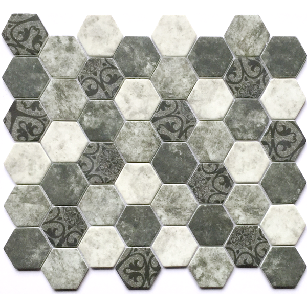 recyled glass mosaic tile 2 inch hexagon tile XGR 2HX041