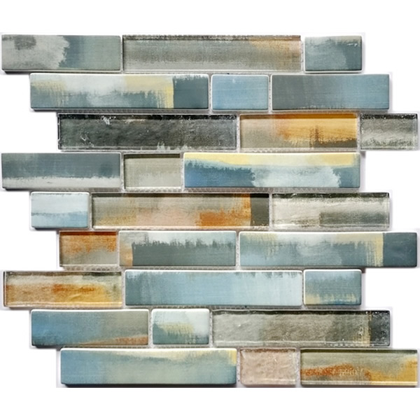 a combination of recycled glass mosaic tile and high temperature inkjet printed glass mosaic. this random tile can be used for all your improvement needs from interior to exterior. Our tiles are customizable, including hundreds of different high temperature inkjet printings, a wide range of colors, glossy / glazed / frosted / antislip (grained) surfaces, sizes and patterens. Please contact us to find out more. This series of random tiles are made by Xmosaics Foshan factory, your reliable supplier of mosaic tiles.