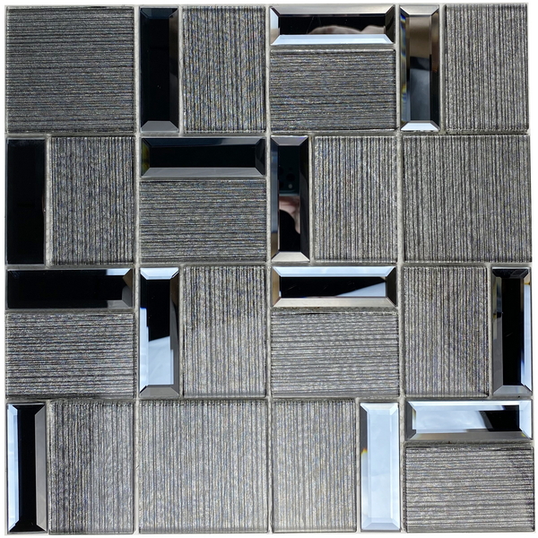 crystal glass mosaic tile, combination of shimmer foil glass tile, and bevel mirror glass tile. #wall tile, #bathroom tile, #kitchen tile, #backsplash tile, #accent wall tile. Impressively durable and no on-going maintenance required. This series of glass tiles are made by Xmosaics Foshan factory, your reliable mosaic tile manufacturer, supplier and exporter.