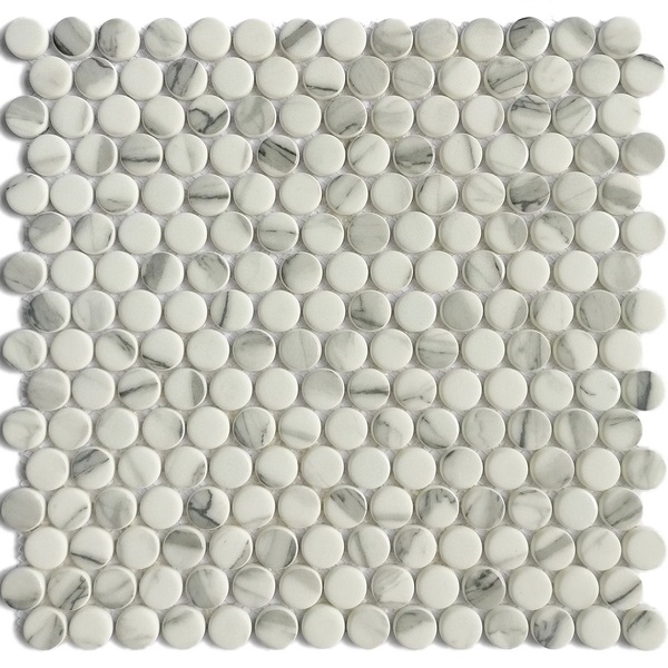 recycled glass mosaic tile dia. 20.5 mm penny round XRG 20P561