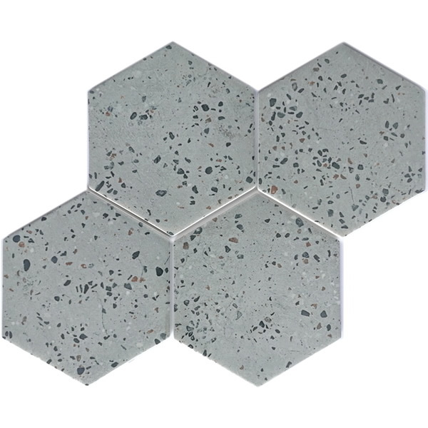 our 6 inch large size hexagon recycled glass mosaic tile can be used for all your improvement needs from interior to exterior. Our recycled glass tiles are customizable, including hundreds of different high temperature inkjet printings, a wide range of colors, glossy / glazed / frosted / antislip (grained) surfaces, sizes and patterens. Please contact us to find out more. This series of mosaic tiles are made by Xmosaics Foshan factory, your reliable supplier of mosaic tiles.