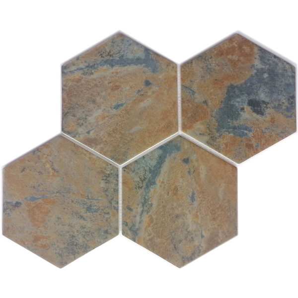 our 6 inch large size hexagon recycled glass mosaic tile can be used for all your improvement needs from interior to exterior. Our recycled glass tiles are customizable, including hundreds of different high temperature inkjet printings, a wide range of colors, glossy / glazed / frosted / antislip (grained) surfaces, sizes and patterens. Please contact us to find out more. This series of mosaic tiles are made by Xmosaics Foshan factory, your reliable supplier of mosaic tiles.