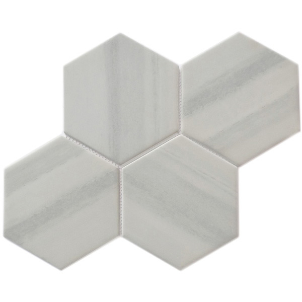 our 6 inch large size hexagon recycled glass mosaic tile can be used for all your improvement needs from interior to exterior. Our recycled glass tiles are customizable, including hundreds of different high temperature inkjet printings, a wide range of colors, glossy / glazed / frosted / antislip (grained) surfaces, sizes and patterens. Please contact us to find out more. This series of mosaic tiles are made by Xmosaics Foshan factory, your reliable supplier of mosaic tiles.