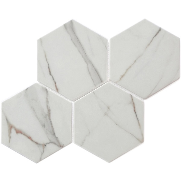 our 6 inch large size hexagon recycled glass mosaic tile can be used for all your improvement needs from interior to exterior. Our recycled glass tiles are customizable, including hundreds of different high temperature inkjet printings, a wide range of colors, glossy / glazed / frosted / antislip (grained) surfaces, sizes and patterens. Please contact us to find out more. This series of mosaic tiles are made by Xmosaics Foshan factory, your reliable supplier of mosaic tiles.