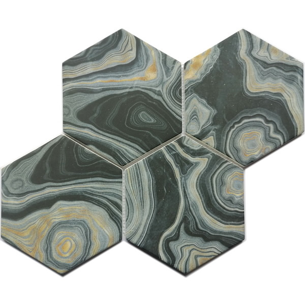 recycled glass mosaic tile 6 inch hexagon tile XRG 6HX980